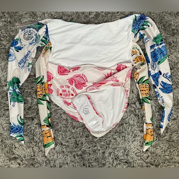 NWOT Farm Rio Strapless One-Piece Swimsuit - Picture 2 of 2